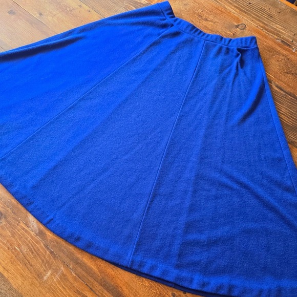 Vintage Russ Studio Cobalt Blue Knit Skirt Set Mock‎ Neck Top Made USA - Picture 12 of 14